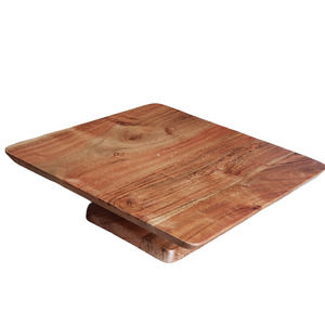 Square Wedding Cake Stand, Square Cake Pedestal, 12-inch Wooden Stand, Rustic